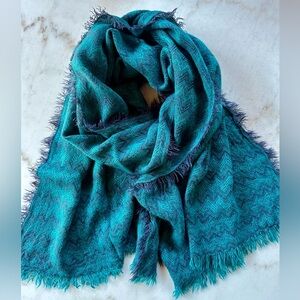 Renee’s NYC Purple and Teal Zig Zag scarf | Purple Teal Missoni inspired scarf